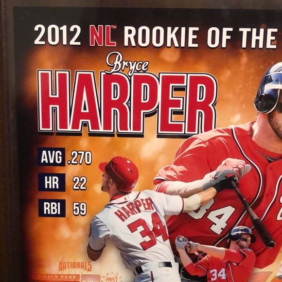 BRYCE HARPER 2012 Rookie of The Year WASHINGTON NATIONALS OFFICIAL MLB - Picture 3 of 12